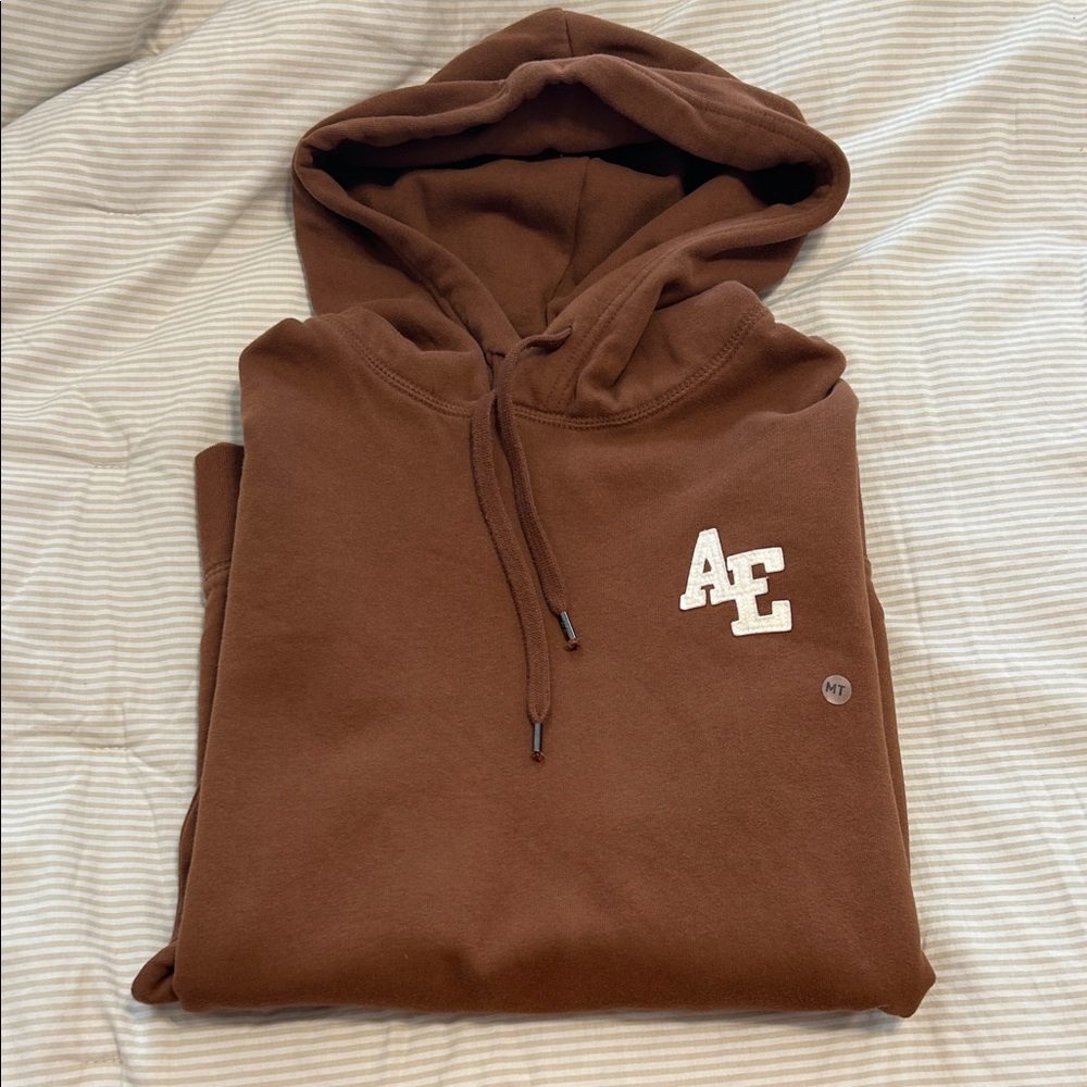 NWT American Eagle Outfitters Brown Pullover Hoodie with AE Patch